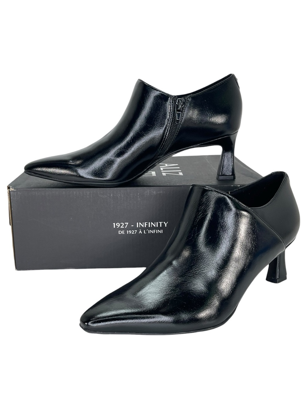 Naturalizer Trista Black Faux Leather Heeled Womens Shooties Size 7W
